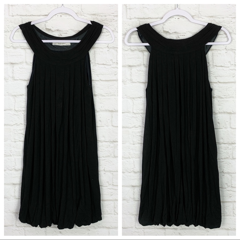 Zara Basic Black Sleeveless Bubble Hem Dress Xs - image 1